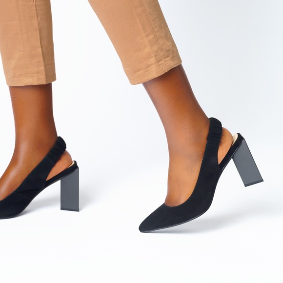 Suede leather sling backs - Picture 3 of 5